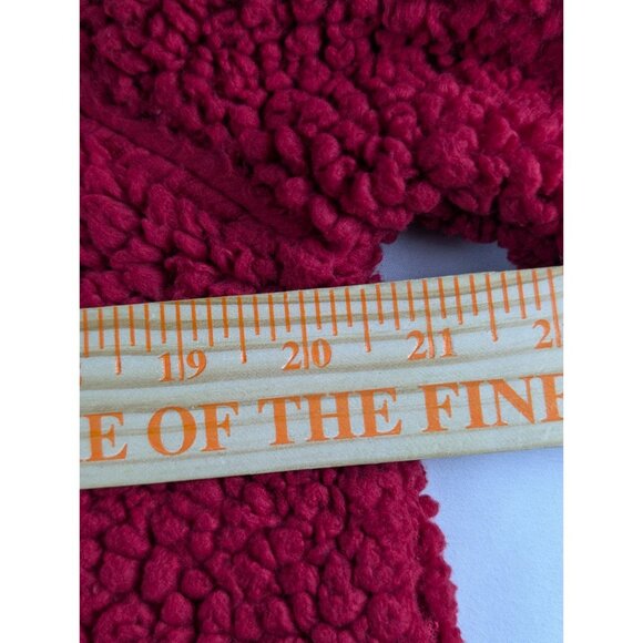 Poof New York Merry Christmas Sequin Snowman Face Sherpa Sweater Womens XL Red - Picture 4 of 7